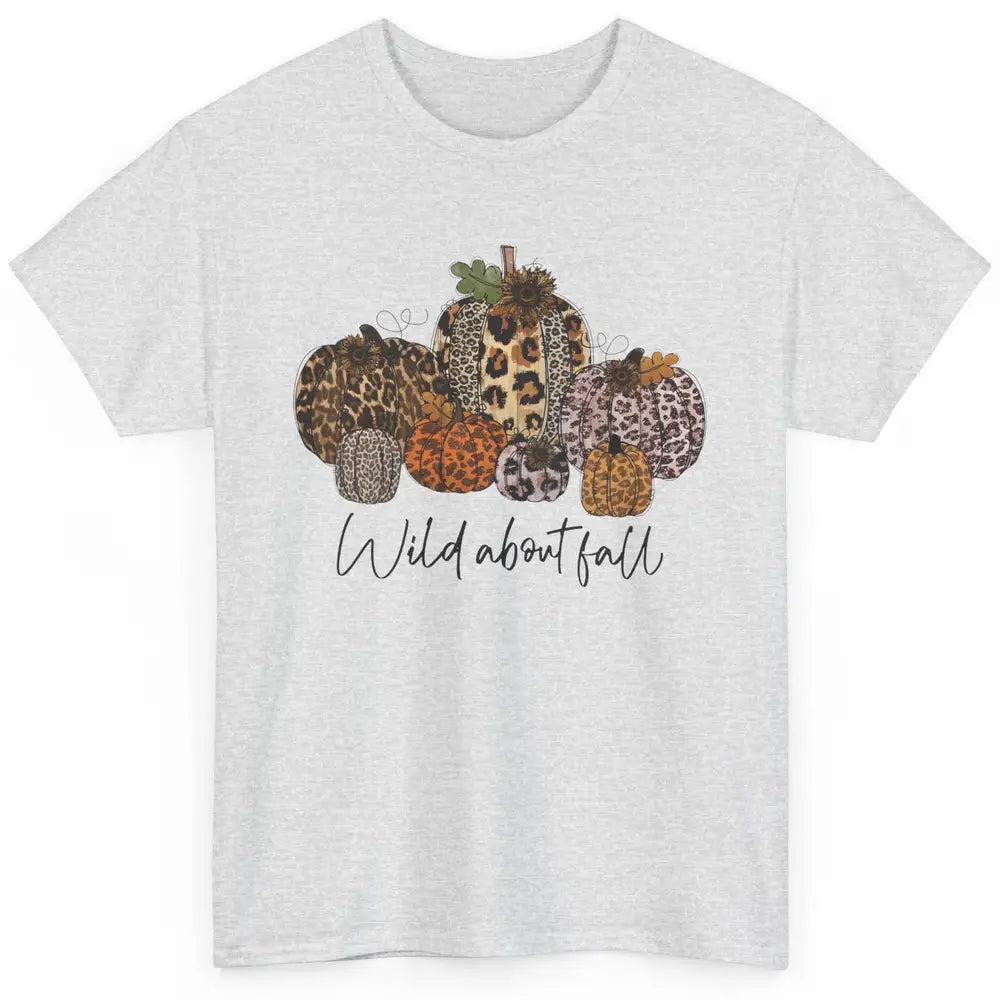 Leopard Pumpkin Patch Wild About Fall Thanksgiving Halloween Classic Unisex T-Shirt