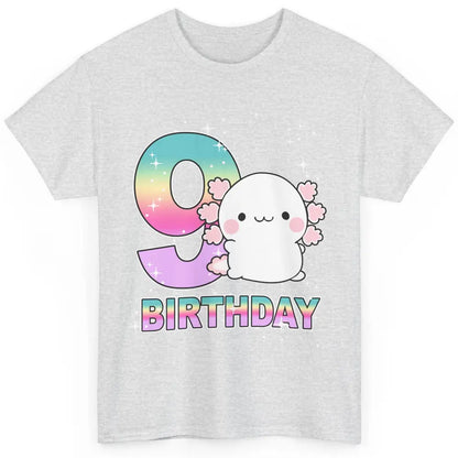 Cute Axolotl 9th Birthday Girl Boy 9 Years Old Birthday Gift Classic Unisex T-Shirt