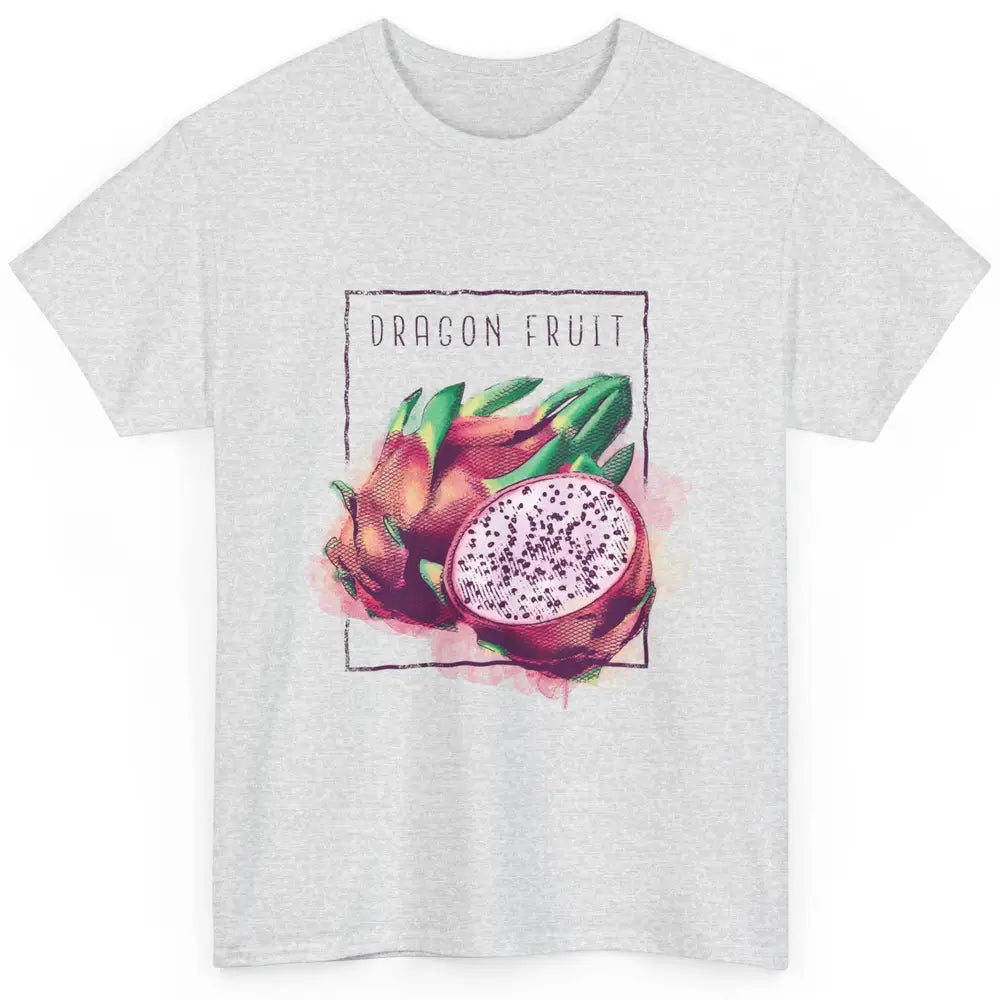 Watercolor Dragonfruit Tropical Paradise Summer Vegan Fruit Classic Unisex T-Shirt