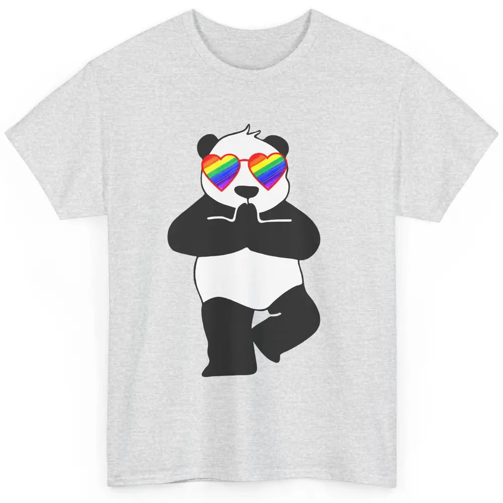 Yoga Panda LGBT Gay Pride Month Rainbow Sunglasses Love Classic Unisex T-Shirt