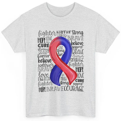 CHD Congenital Heart Disease Awareness Red And Blue Ribbon Classic Unisex T-Shirt