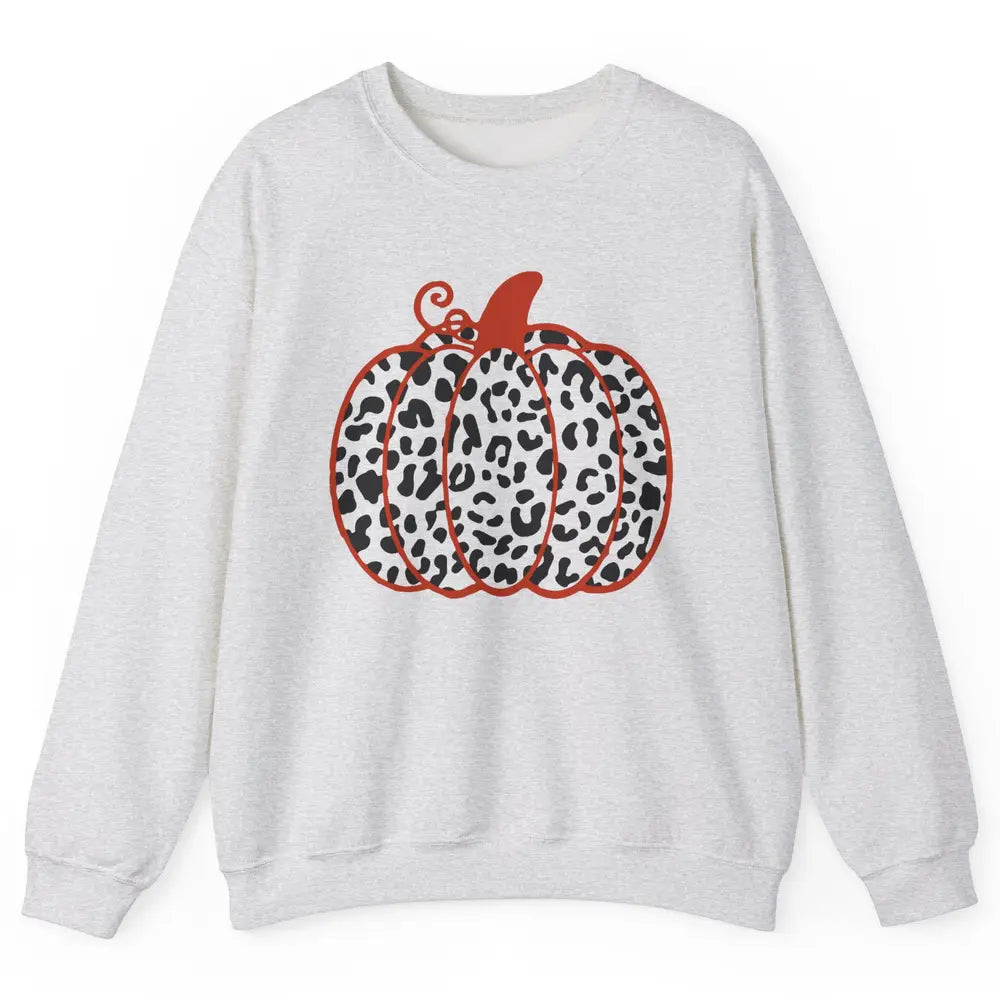 Pumpkin Leopard Fall Autumn Cheetah Pumpkin Thanksgiving Unisex Crewneck Sweatshirt