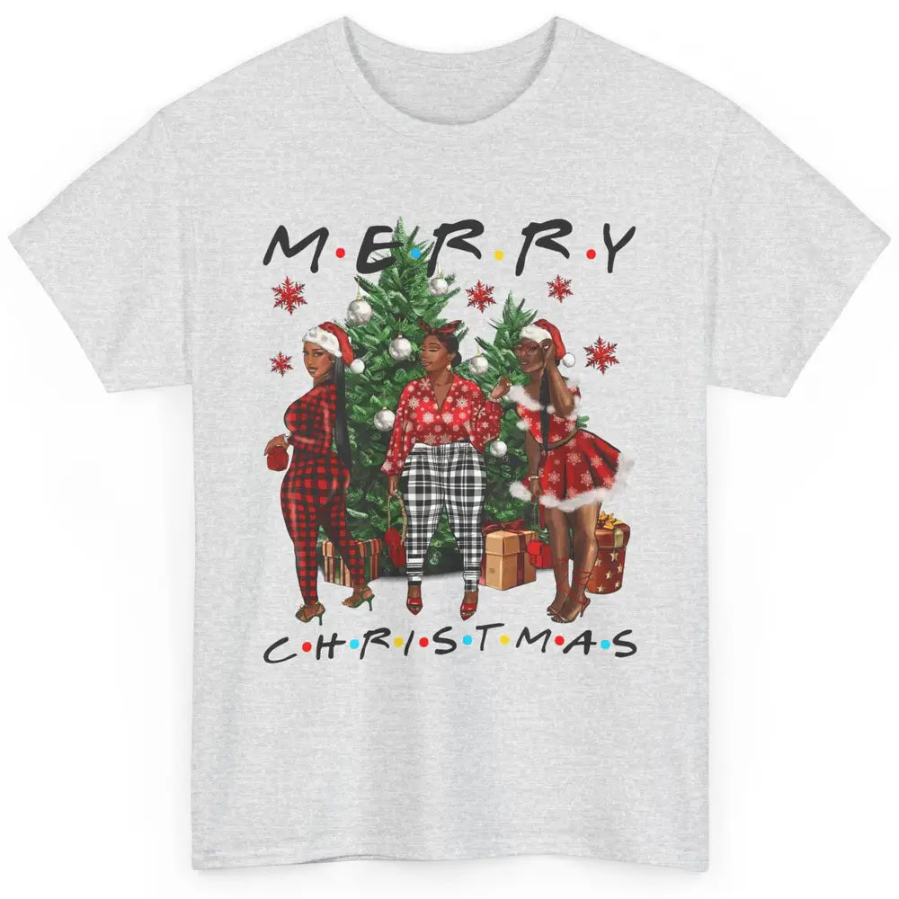 Merry Christmas African American Black Woman Xmas Afro Santa Classic Unisex T-Shirt