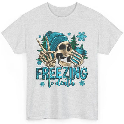 Funny Leopard Skull Freezing To Death Funny Christmas Winter Classic Unisex T-Shirt