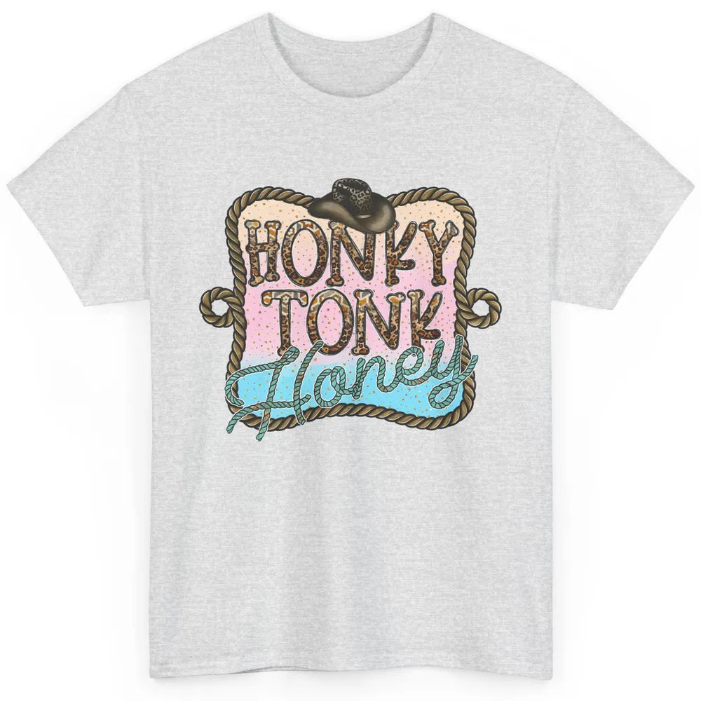 Cowboy Hat Rope Honky Tonk Honey Leopard Western Country Classic Unisex T-Shirt