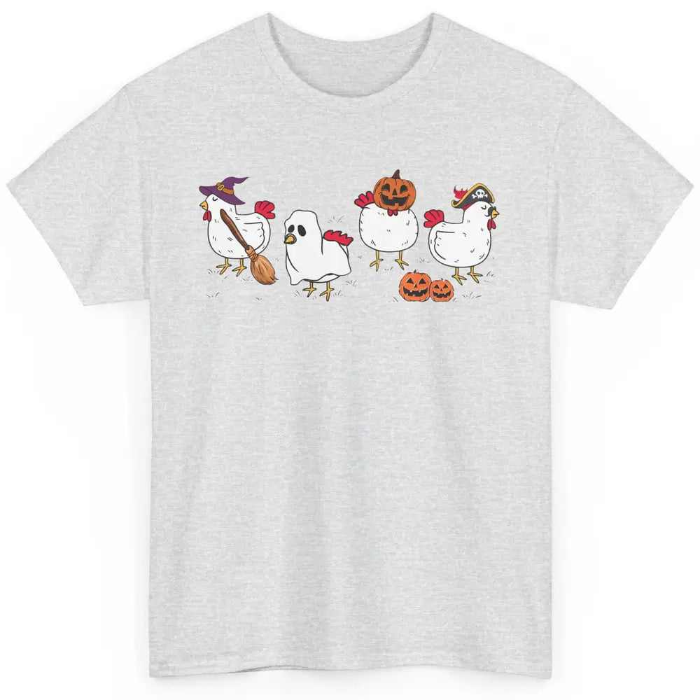 Chicken Ghost Funny Halloween Farm Spooky Chicken Lover Gift Classic Unisex T-Shirt