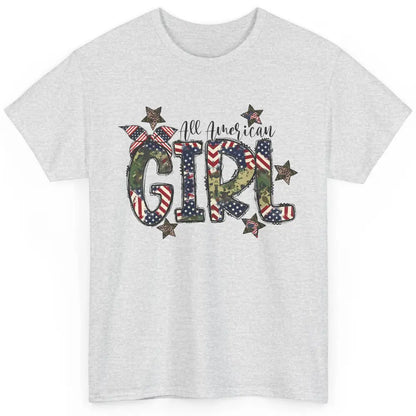 All American Girl American Flag Patriotic Military 4th July Classic Unisex T-Shirt