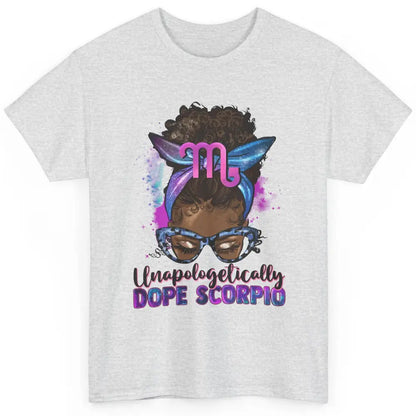 Unapologetically Dope Scorpio Zodiac Leopard Afro Messy Bun Classic Unisex T-Shirt