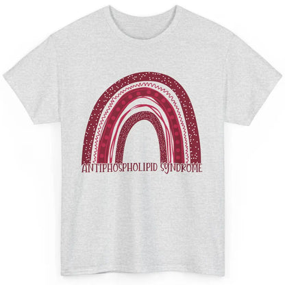 Antiphospholipid Syndrome Awareness APS Burgundy Rainbow Classic Unisex T-Shirt