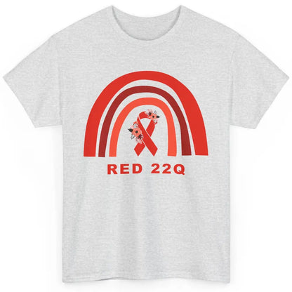 22Q Deletion/DiGeorge Syndrome Awareness Floral Red Rainbow Classic Unisex T-Shirt