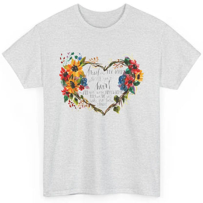 Floral Christian Trust In Lord With All Heart Bible Verse Classic Unisex T-Shirt