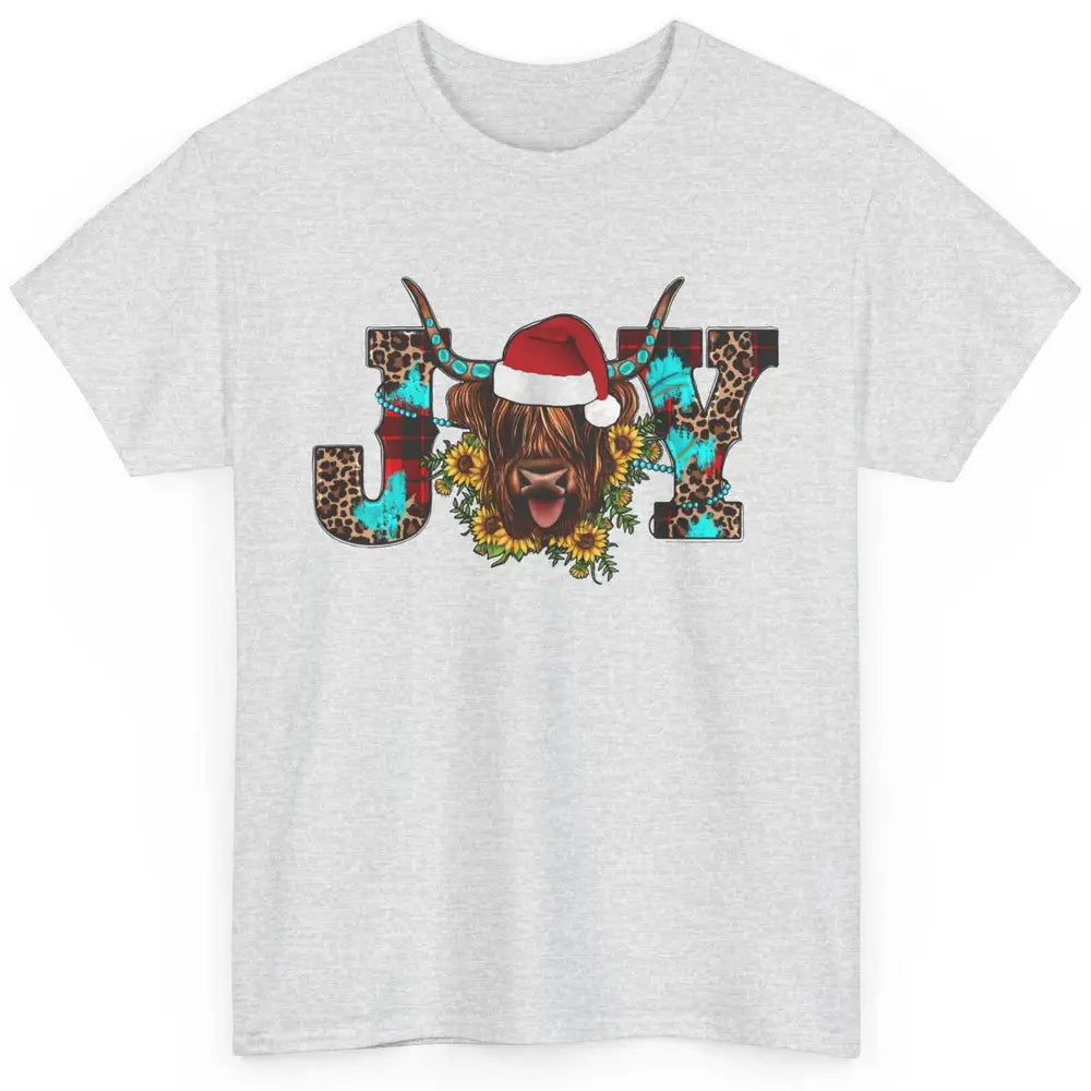 Highland Cow Christmas Joy Heifer Western Country Cowboy Classic Unisex T-Shirt