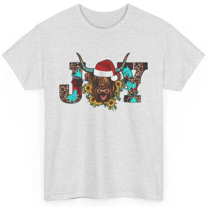 Highland Cow Christmas Joy Heifer Western Country Cowboy Classic Unisex T-Shirt