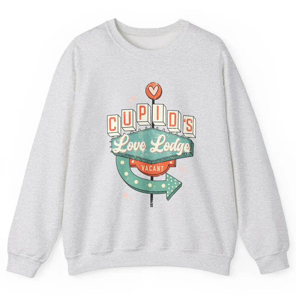 Retro Valentines Cupid's Love Lodges Funny Couples Valentine Unisex Crewneck Sweatshirt