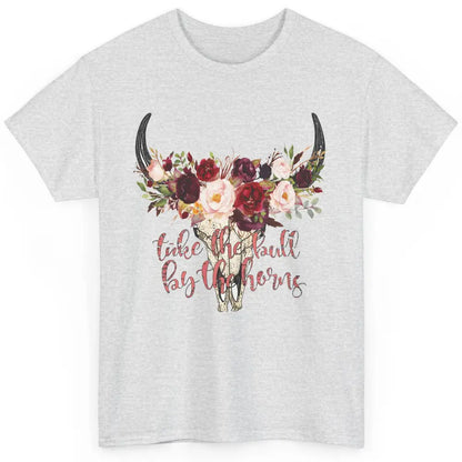 Boho Bull Skull Take The Bull By The Horns Western Country Classic Unisex T-Shirt