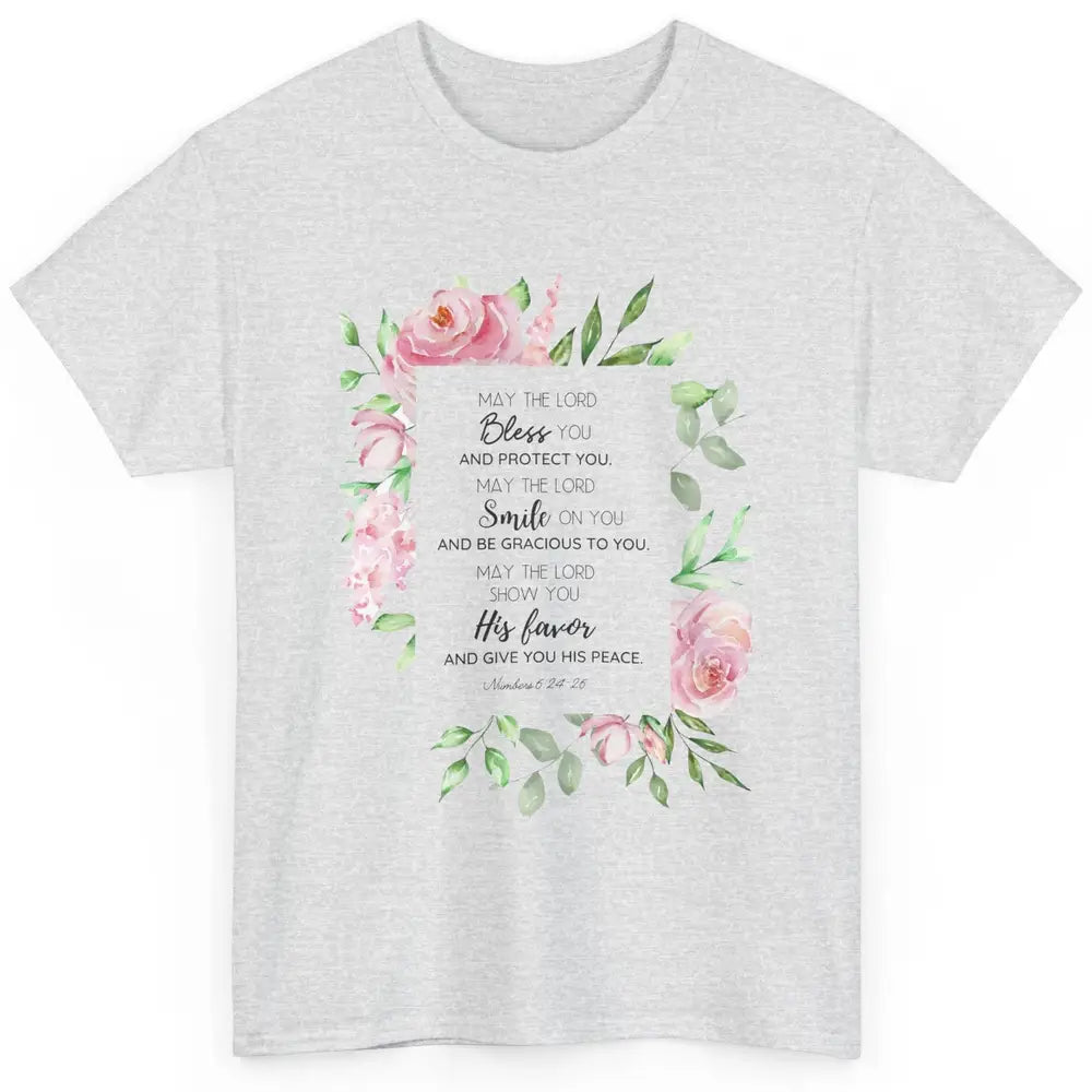 Floral Christian Belief May The Lord Bless You Bible Verse Classic Unisex T-Shirt