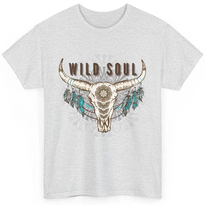 Boho Bull Skull Wild Soul Hippie Cowgirl Western Country Classic Unisex T-Shirt