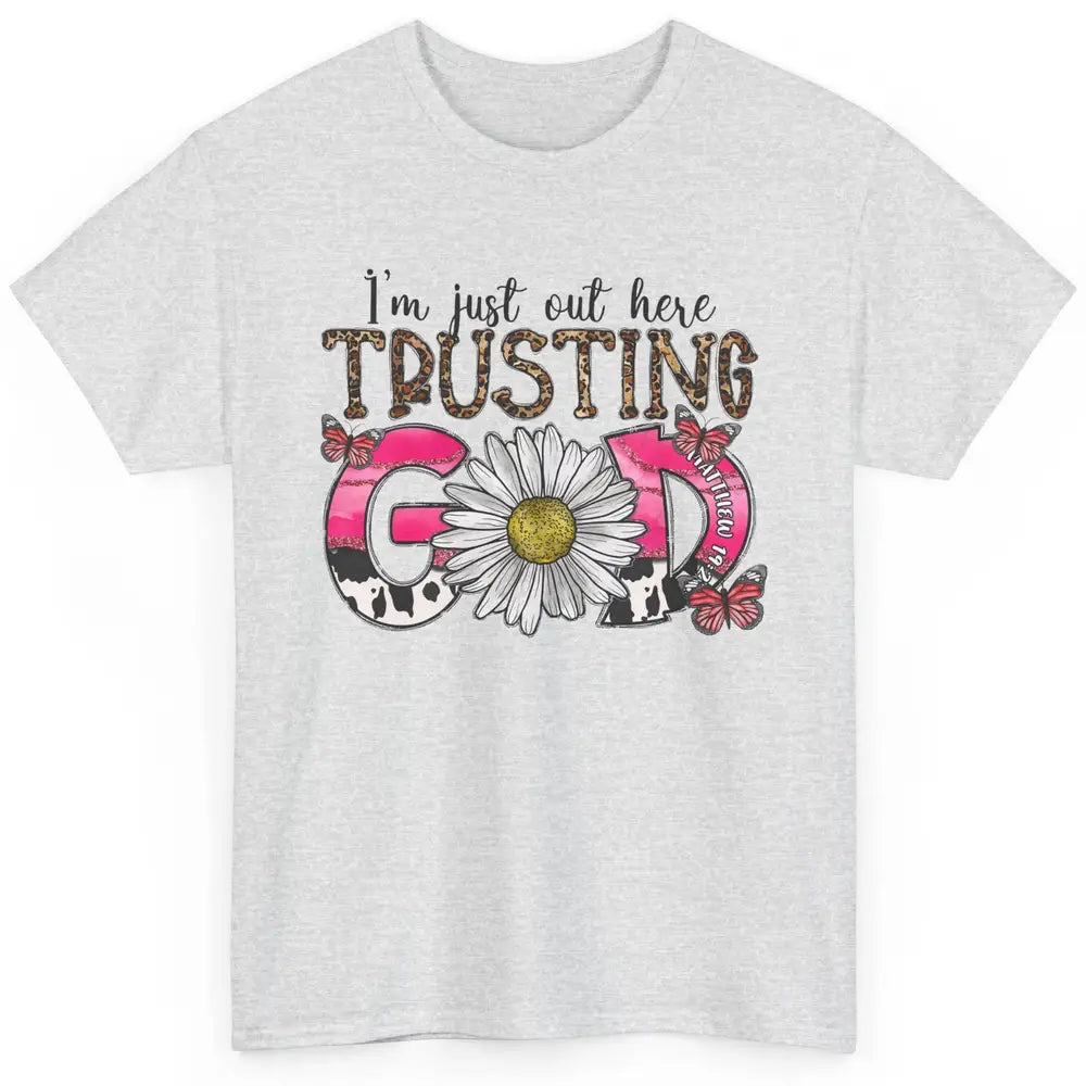 Cowhide Sunflower Out Here Trusting God Western Christian Classic Unisex T-Shirt