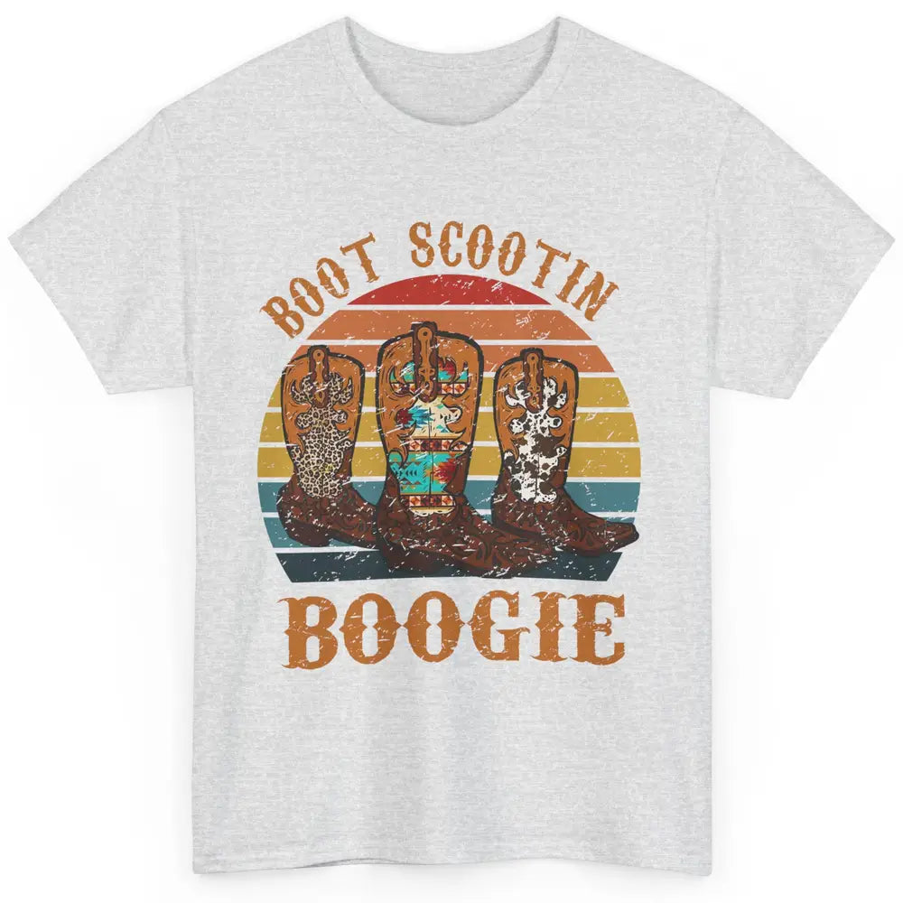 Vintage Cowboy Boots Scooting Boogie Western Country Cowgirl Classic Unisex T-Shirt