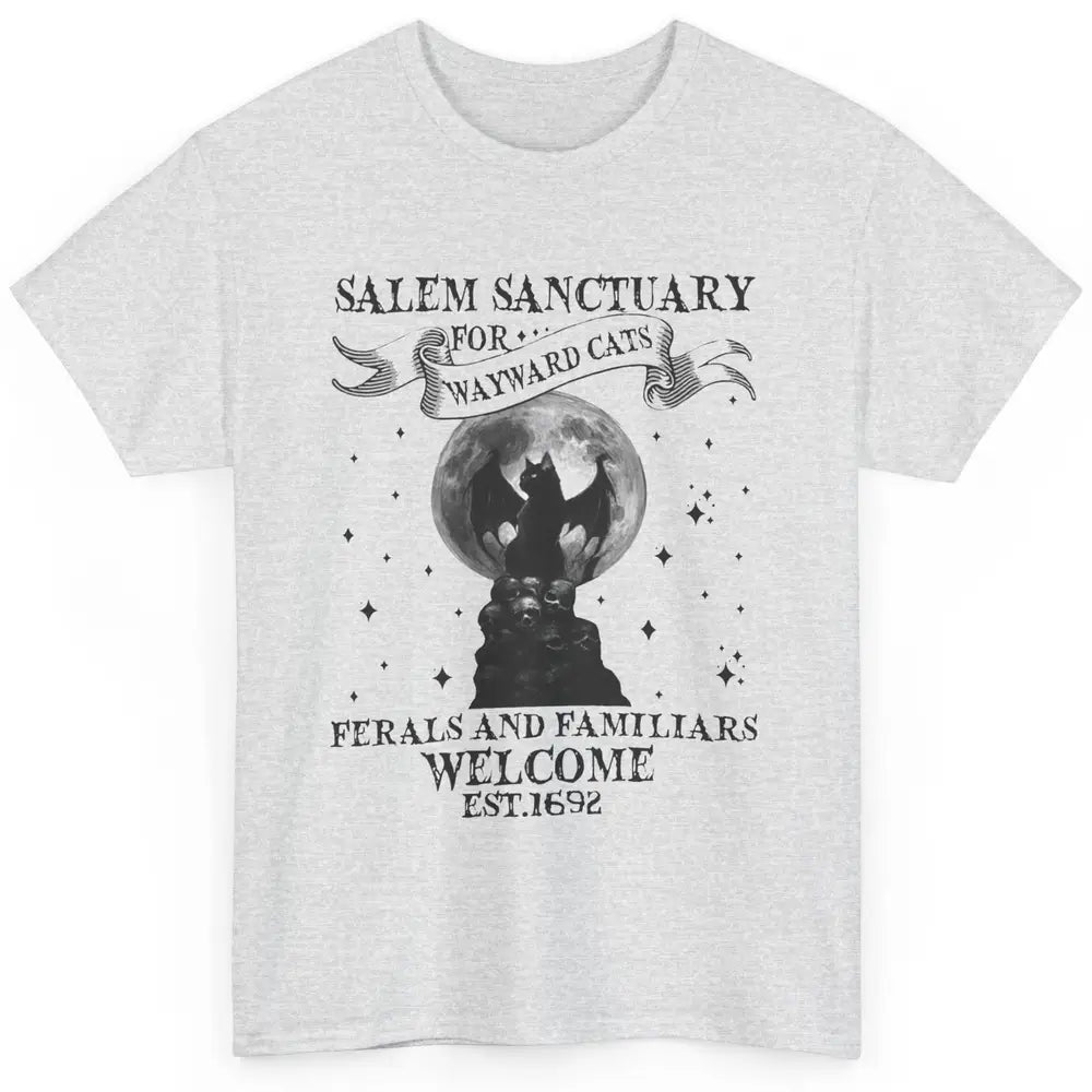 Witch Cat Salem Sanctuary Witch City Halloween Gothic Cat Classic Unisex T-Shirt