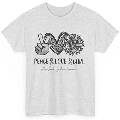 Ehlers Danlos Syndrome EDS Peace Love Cure Leopard Sunflower Classic Unisex T-Shirt