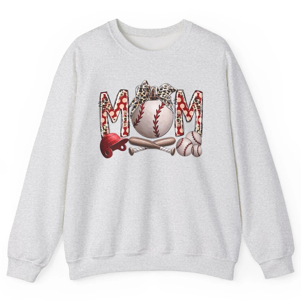 Baseball Mom Leopard Bandana Mom Love Baseball Mother's Day Unisex Crewneck Sweatshirt