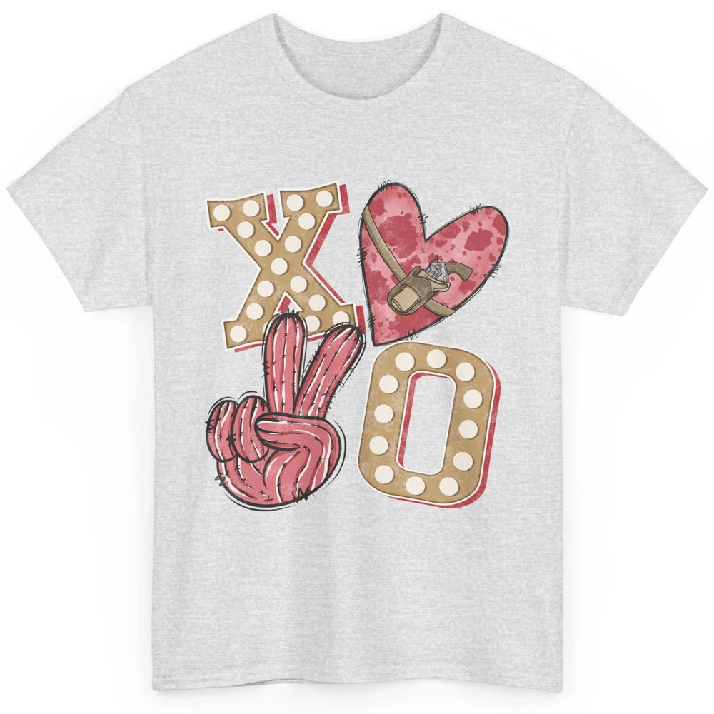 XOXO Hugs And Kisses Leopard Heart Cowboy Love Rodeo Western Country Classic Unisex T-Shirt