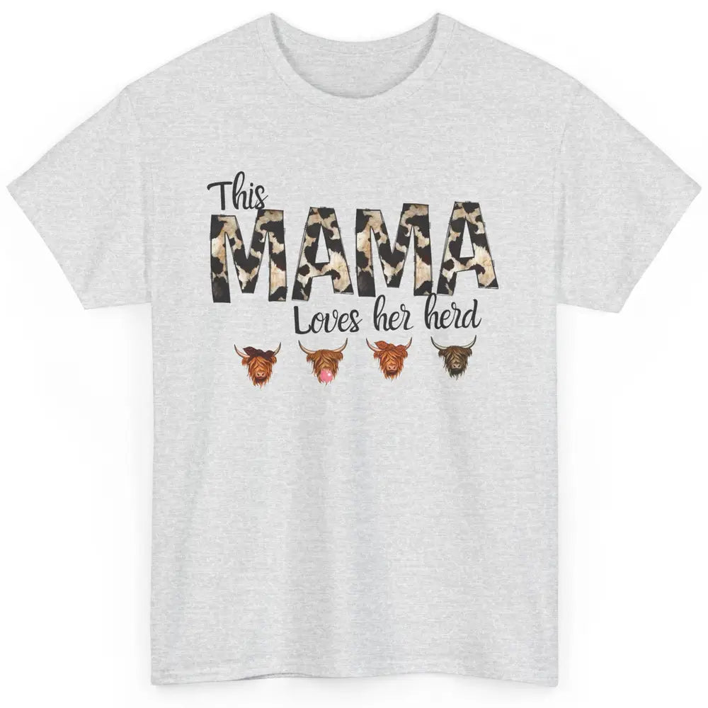 Cowhide This Mama Love Her Herd Highland Cow Western Grandma Classic Unisex T-Shirt