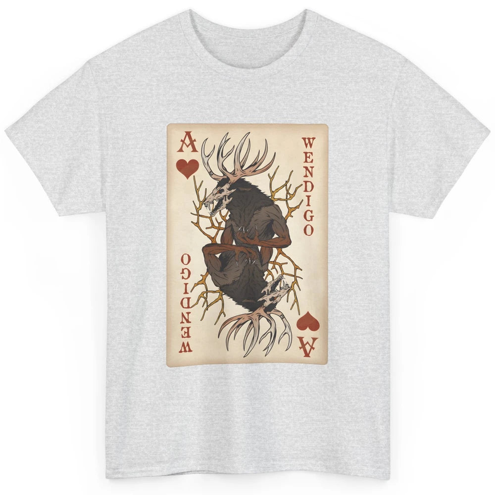 Scary Wendigo Original Cryptid Playing Card Tarot Reader Vintage Halloween Goth Classic Unisex T-Shirt