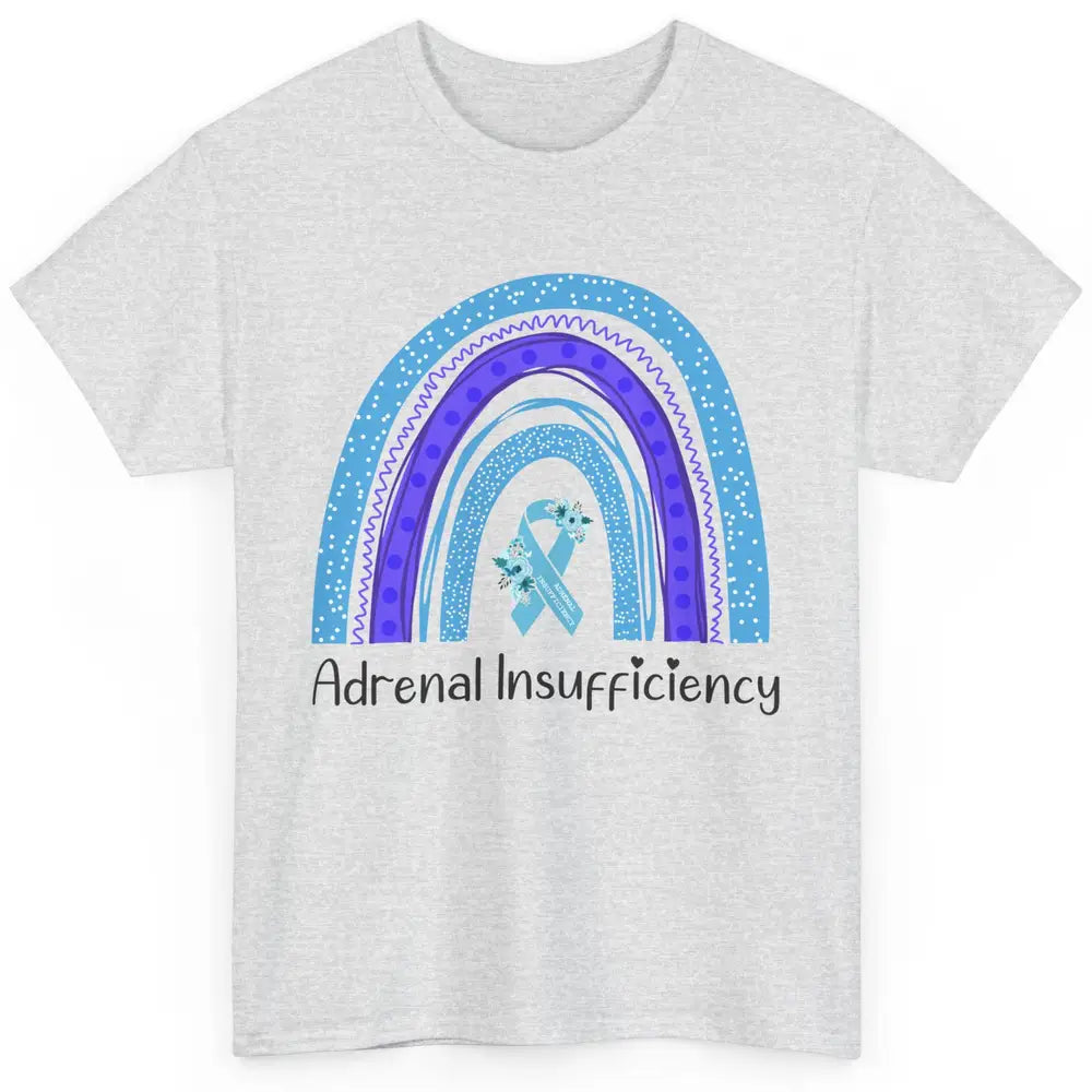 Adrenal Insufficiency Awareness Floral Light Blue Ribbon Classic Unisex T-Shirt