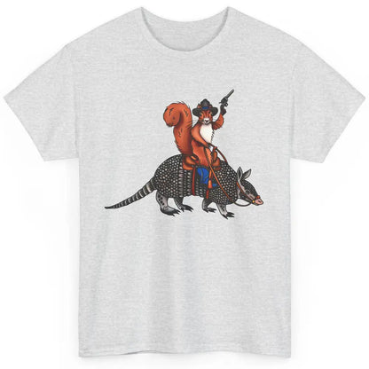 Retro Squirrel Cowboy Riding Armadillo Howdy Western Country Classic Unisex T-Shirt