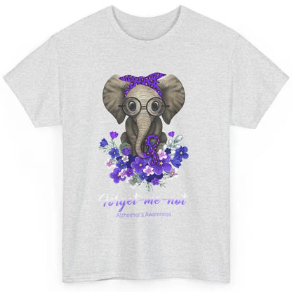 Alzheimer Awareness Purple Ribbon Elephant Forget Me Not Classic Unisex T-Shirt