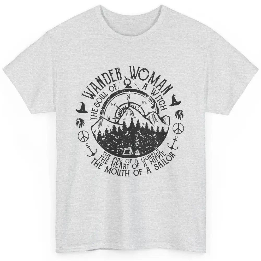 Retro Soul Of A Witch Wander Woman Compass Hiking Camping Classic Unisex T-Shirt