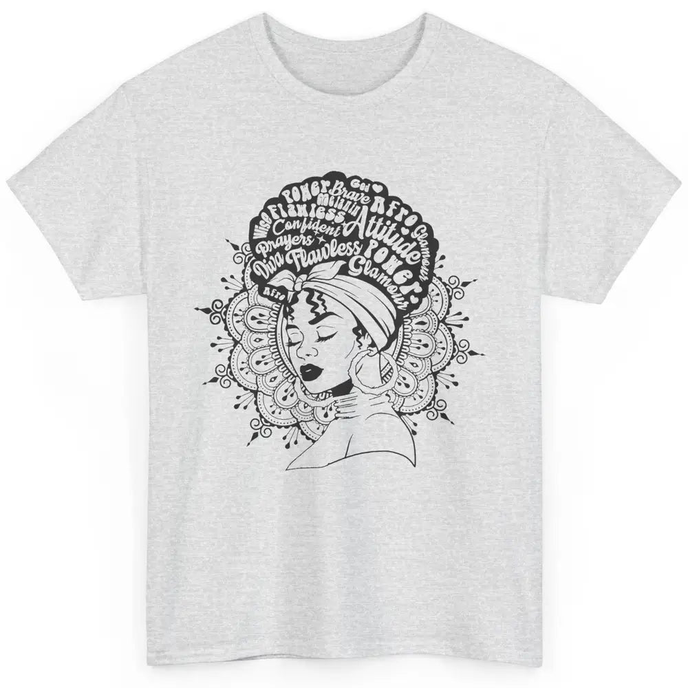 Afro Melanin Woman Turban Hair Quotes African American Woman Classic Unisex T-Shirt