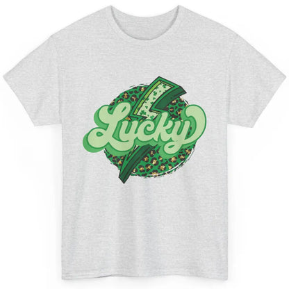 St Patrick Leopard Shamrocks Lucky Lightning Bolt Western Classic Unisex T-Shirt