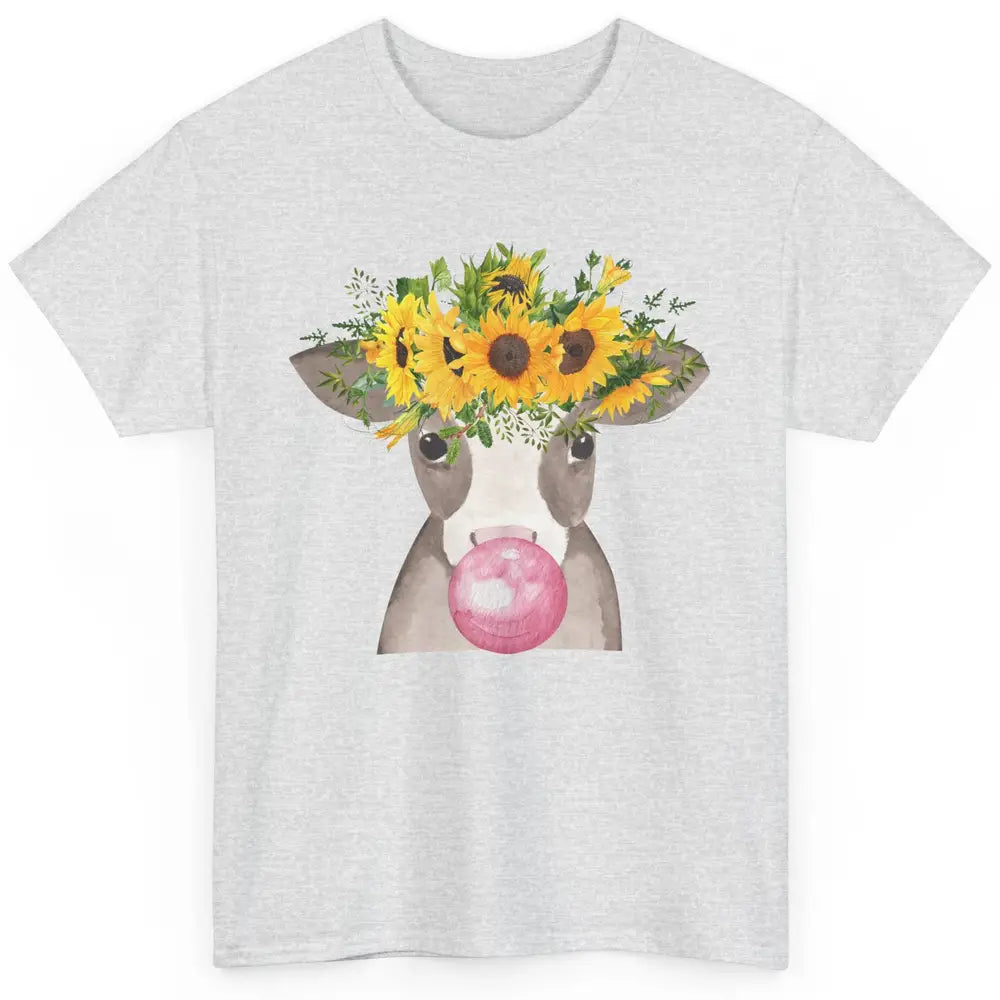 Sunflower Cow Bubble Gum Not In The Mood Western Farm Animal Classic Unisex T-Shirt