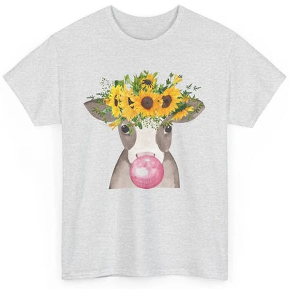 Sunflower Cow Bubble Gum Not In The Mood Western Farm Animal Classic Unisex T-Shirt