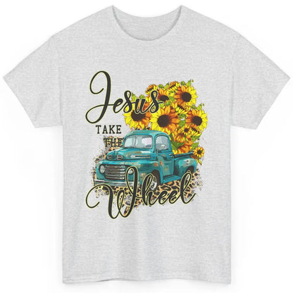 Sunflower Jesus Take The Wheel Christian Leopard God Bible Classic Unisex T-Shirt