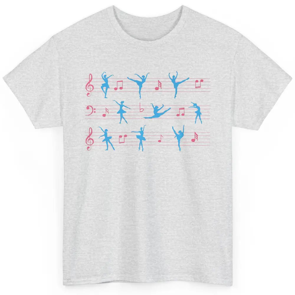 Ballet Dancer Ballerina Pointer Feet Musical Notes Dancing Classic Unisex T-Shirt