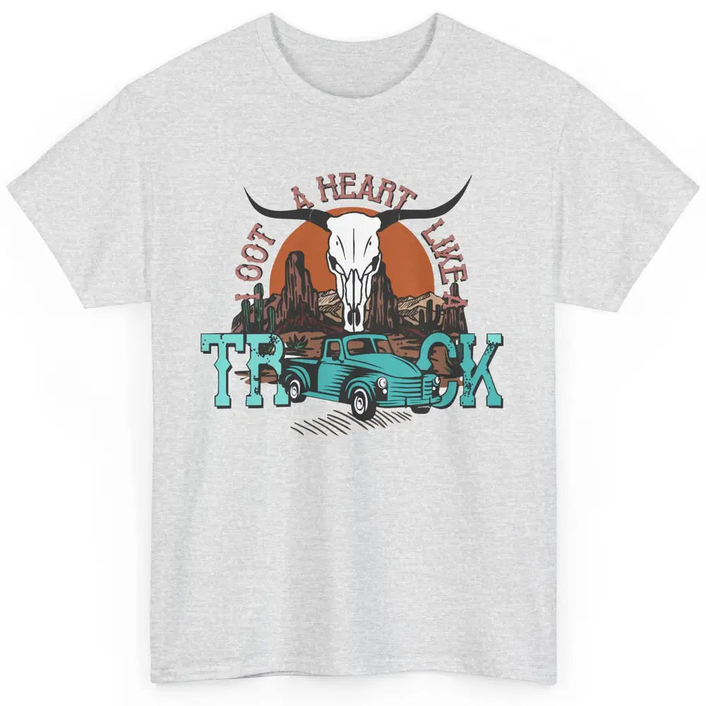 Boho Bull Skull I Got A Heart Like A Truck Western Country Classic Unisex T-Shirt