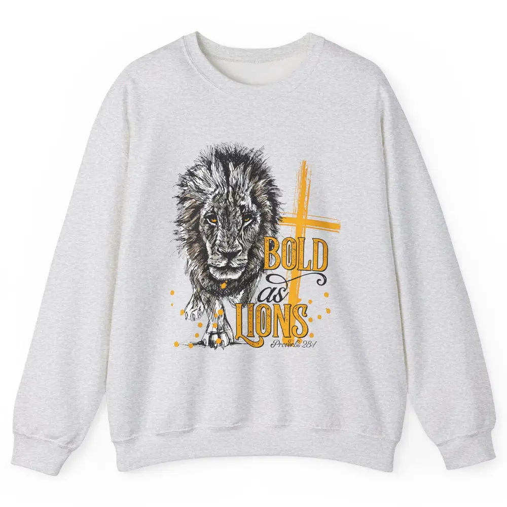 Bold As Lion Of Judah Bible Verse Christian Faith Religious Unisex Crewneck Sweatshirt