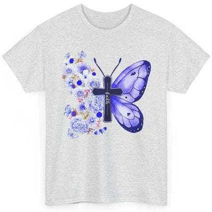 Butterfly Cross Faith Floral God Jesus Christian Bible Women Classic Unisex T-Shirt