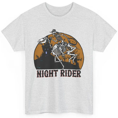 Cowboy Skeleton Bucking Horse Night Rider Western Halloween Classic Unisex T-Shirt