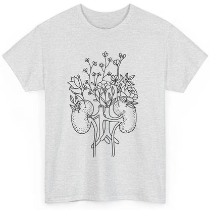 Floral Kidney Anatomy Two Kidneys Human Body Anatomy Classic Unisex T-Shirt