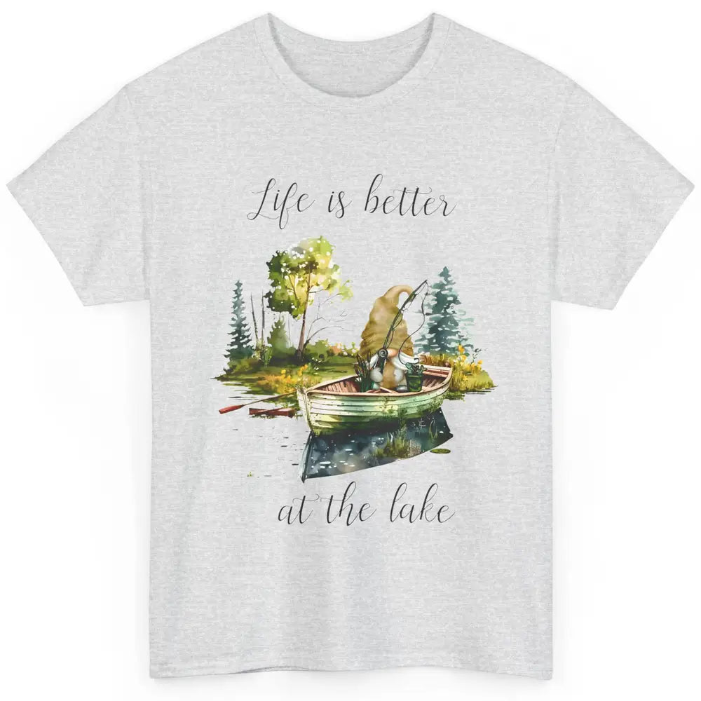 Fishing Gnome Fishing Boat Fisherman Outdoors Father Gift Classic Unisex T-Shirt