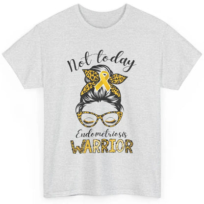 Endometriosis Awareness Leopard Messy Bun Not Today Warrior Classic Unisex T-Shirt