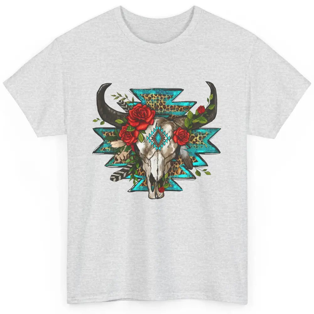 Aztec Heifer Skull Roses Cowboy Floral Leopard Vintage Texas Classic Unisex T-Shirt