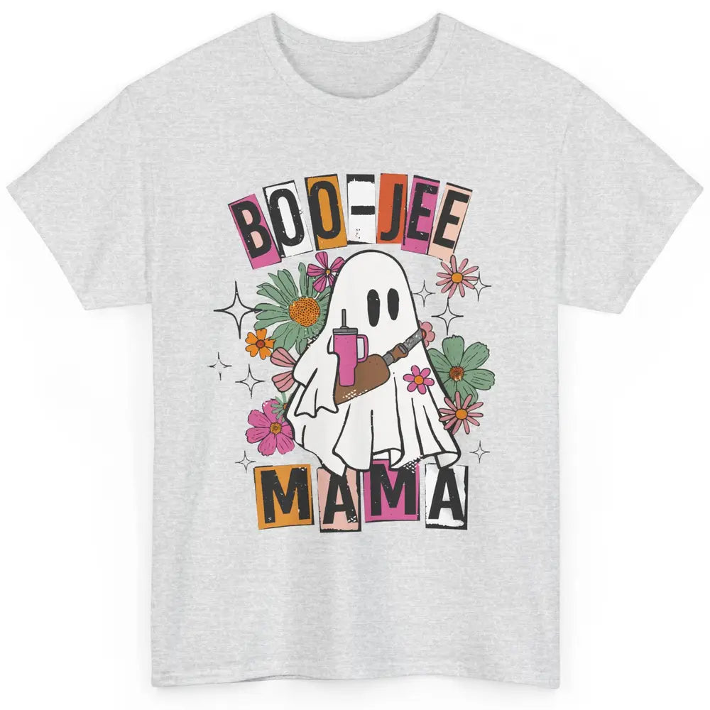 Floral Groovy Ghost Boo-jee Mama Fall Halloween Western Mama Classic Unisex T-Shirt