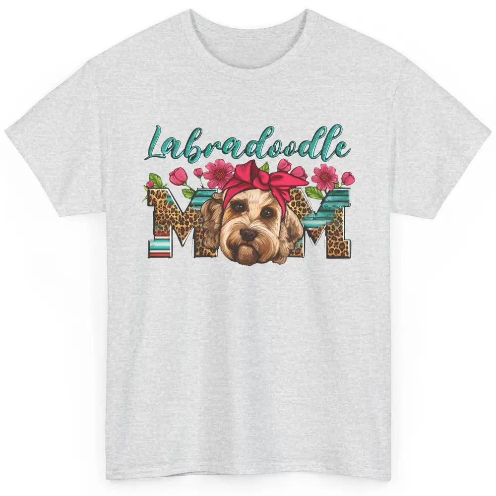 Floral Leopard Labradoodle Mom Dog Mom Mothers Day Gift Classic Unisex T-Shirt