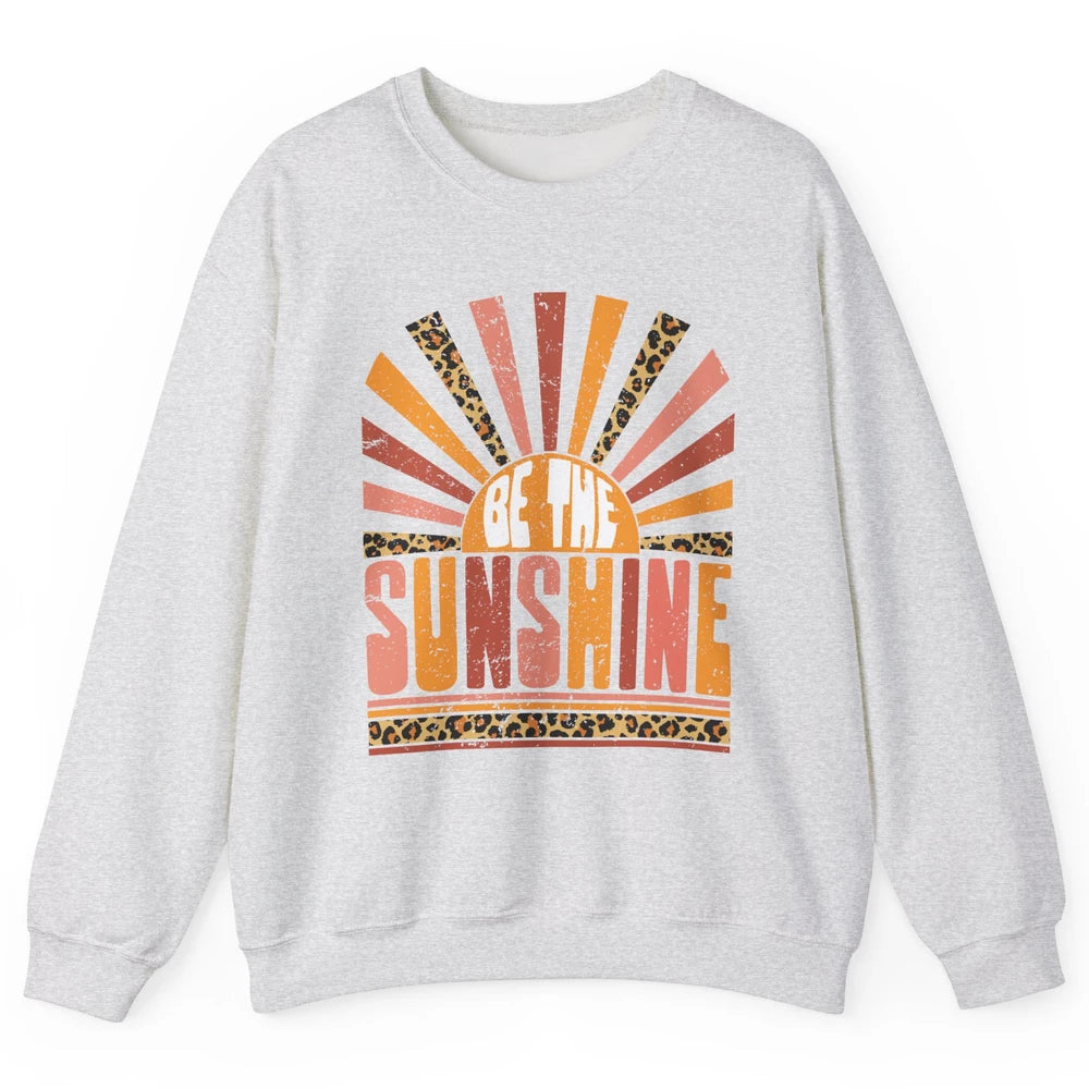 Be The Sunshine Retro Leopard Sun Vintage Summer Vacation Unisex Crewneck Sweatshirt